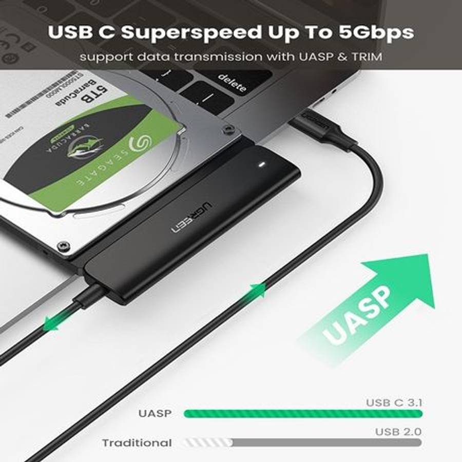 Ugreen - CM321 USB Type-C to 2.5" SATA HDD/SSD Converter Cable 5Gbps-Black - Ugreen - CM321 USB T...