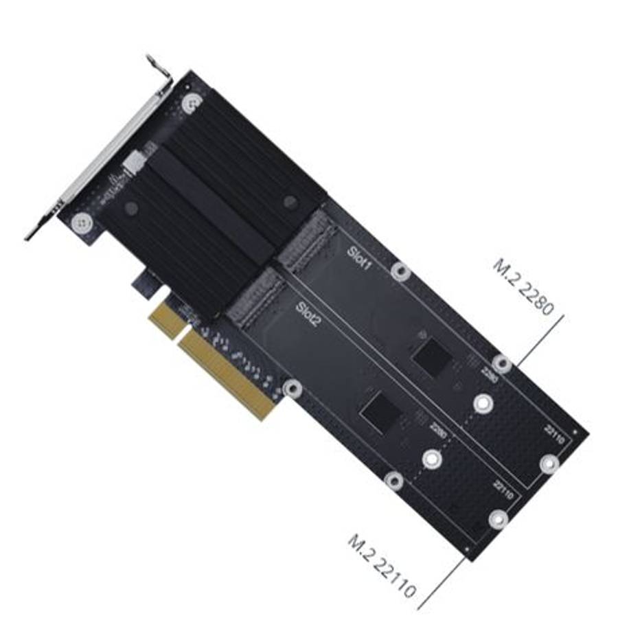 Synology - M2D20 Dual M.2 NVMe SSD Adapter Card - Synology - M2D20 Dual M.2 NVMe SSD Adapter Card