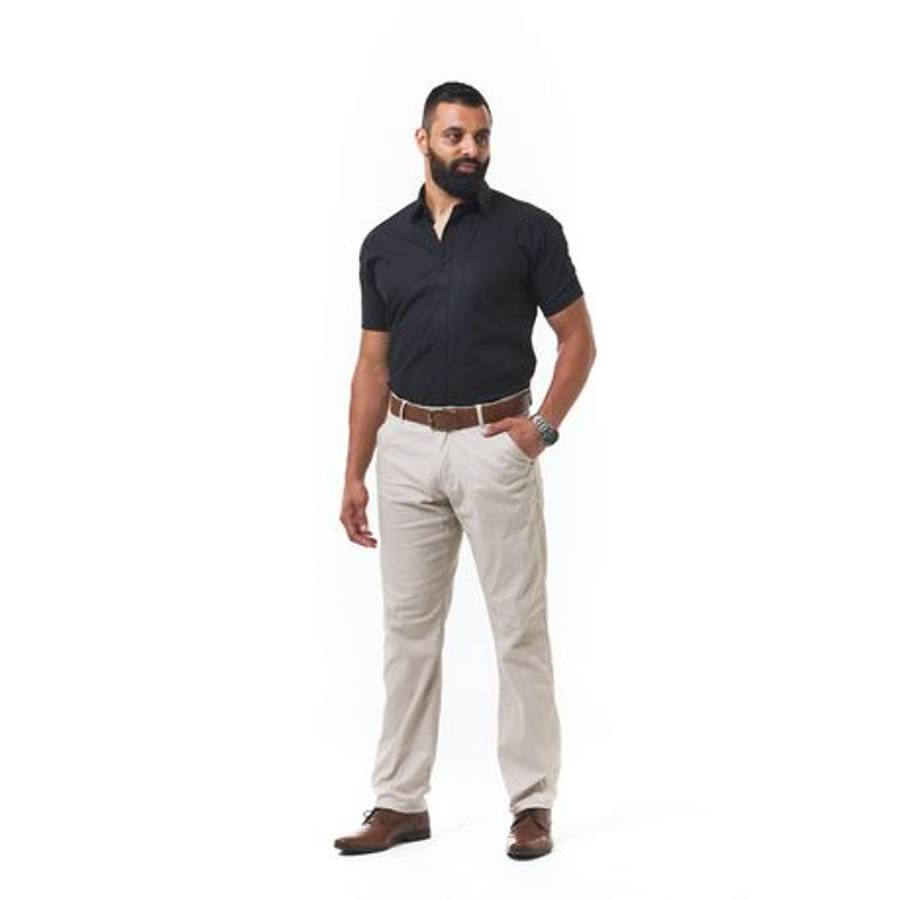 Dromex 100% Cotton Short Sleeve Formal Shirt - Black - M - Dromex 100% Cotton Short Sleeve Formal...