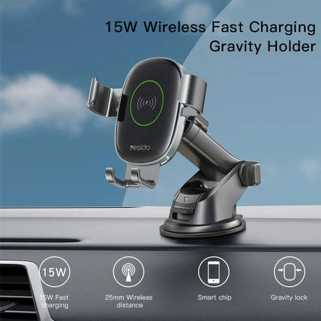Aluminium Adjustable Phone Holder With Wireless Fast Charging - C123 ***UNBOXED DEAL***