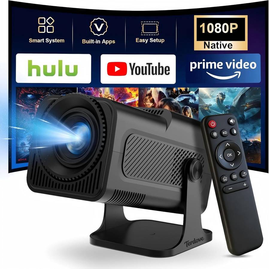 Terdove-Portable LED Projector with WiFi & Bluetooth&Home Theater Projector