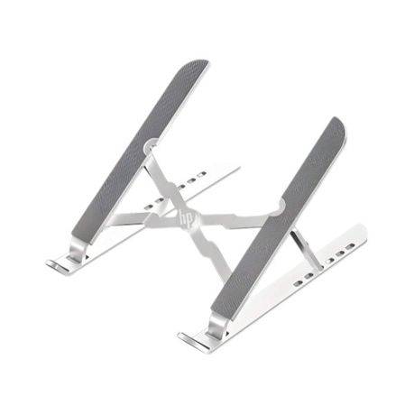 HP - Foldable Metal Laptop Stand With Multi-Gear Adjustment - Silver