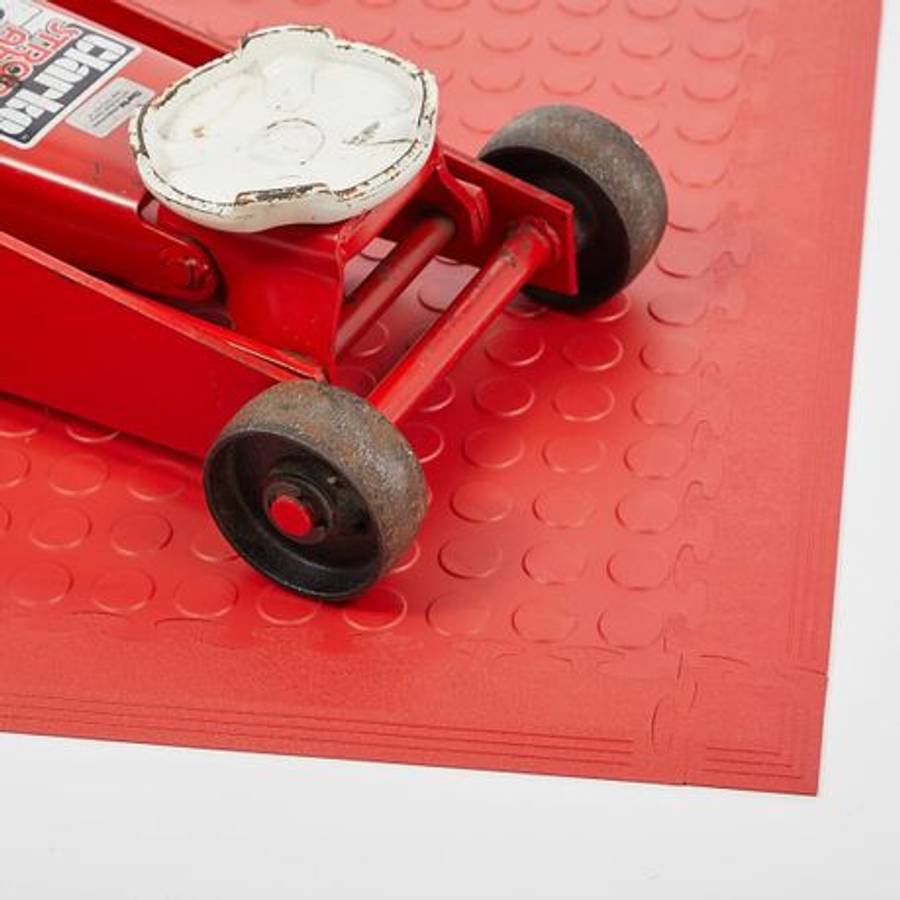 PVC Interlocking Rubber Floor Tile - Gym Mats (Pack of 4 - 1sqm) - Red