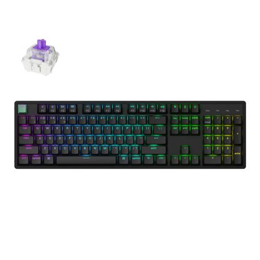 Keychron - K10 HE 100% Hot-Swap Gateron Dbl-Rail Nebula Switch RGB Wireless Keyboard - Black - Ke...