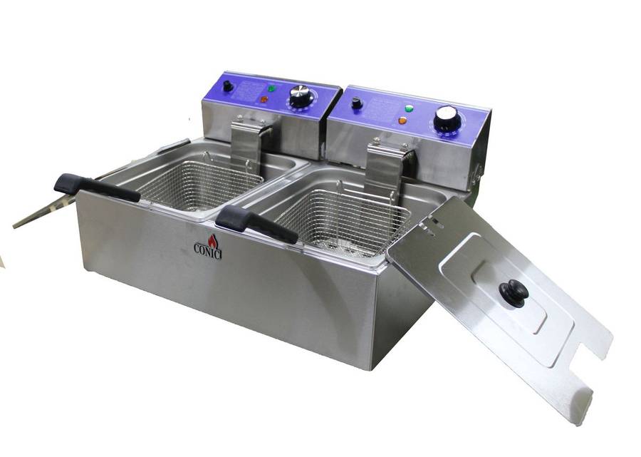 Conic 6L+6L Double Pan Electric Deep Fryer with Dry Boil & Overheat Protect
