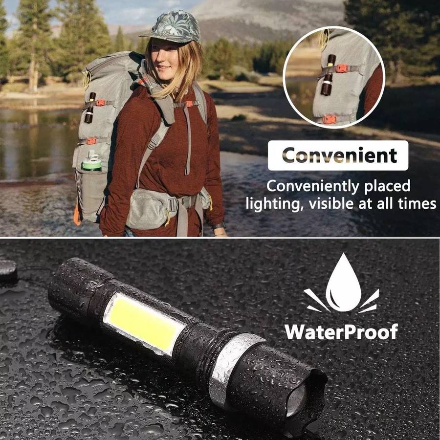 Big Rechargeable USB Zoom Flashlight
