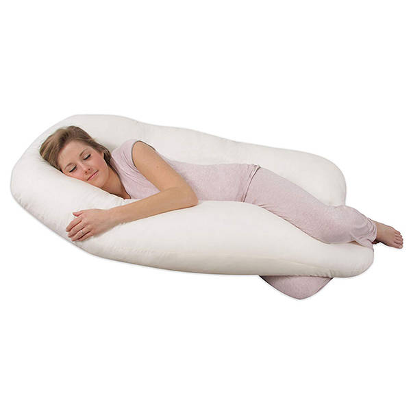 Jack Brown Luxury 2.3kg J-Shape Polyester Down Proof Pregnancy Pillow (DISPLAY MODEL)