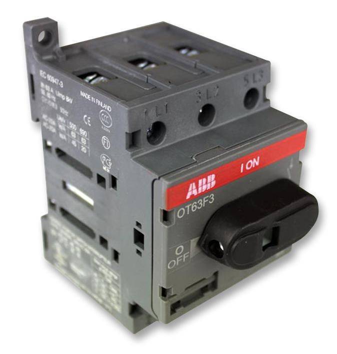 Abb (OT63F3) Switch Disconnector, 3 Pole, 750 V, 63 A, DIN Rail Mount