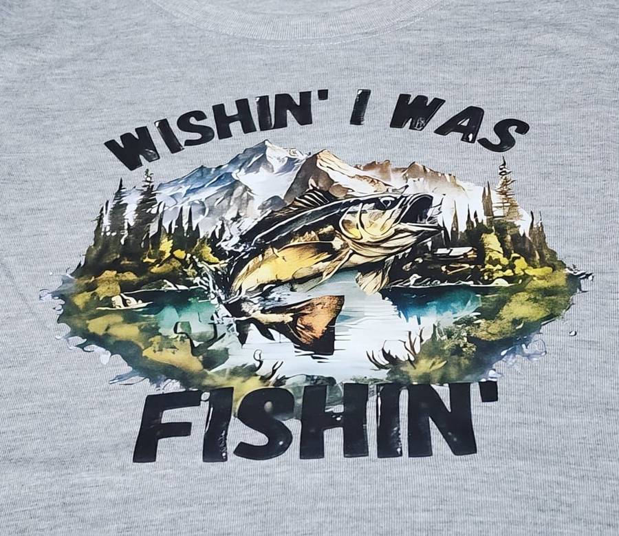 Printed T-Shirt Wishing Fishing - S