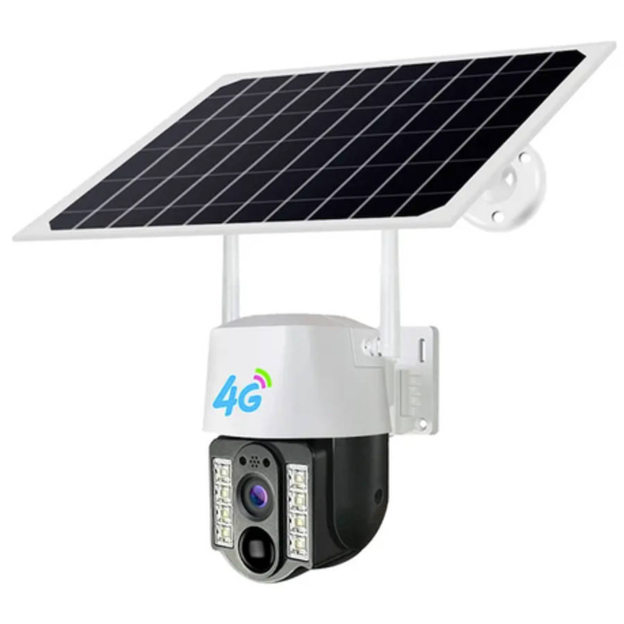 4G Solar-Powered Surveillance Camera with V380 Pro App, Night Vision, Motion Detection, Remote Monit
