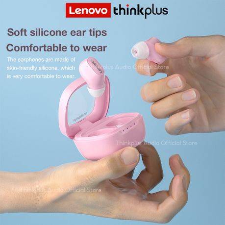 Lenovo - XT62 -Transparent Design Wireless Noise Cancelling Earphones- Pink