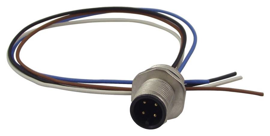 Binder (09-3431-00-04) Sensor Connector, Male, 4 Positions, Screw Pin