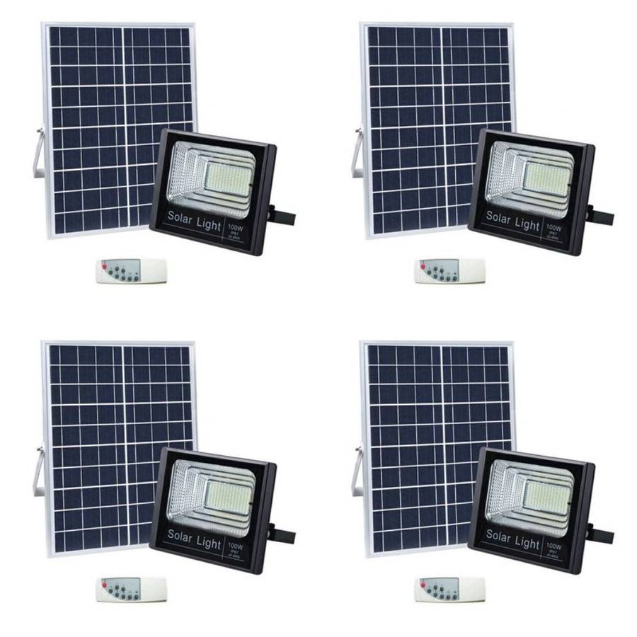 100W LED Solar Flood Light - Pack of 4