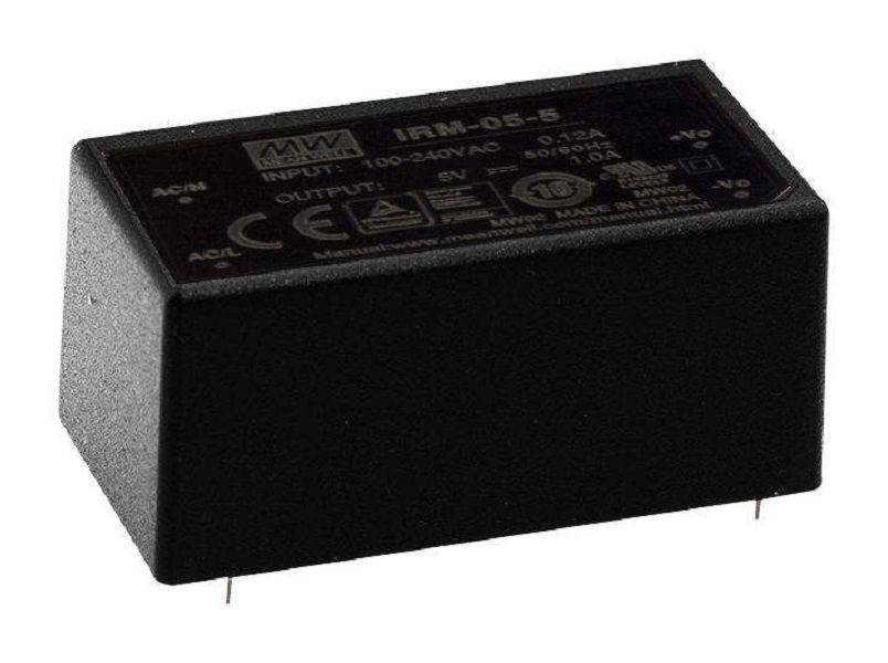 Mean Well IRM-05-5 AC/DC PCB Mount Power Supply (PSU), ITE, 1Output,5 W