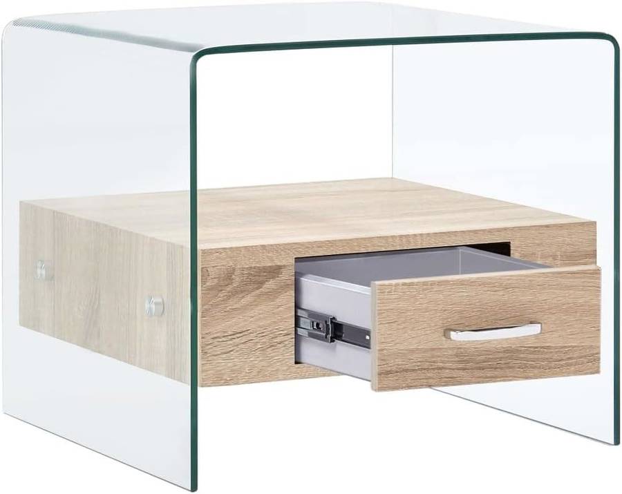 Glass bedside table