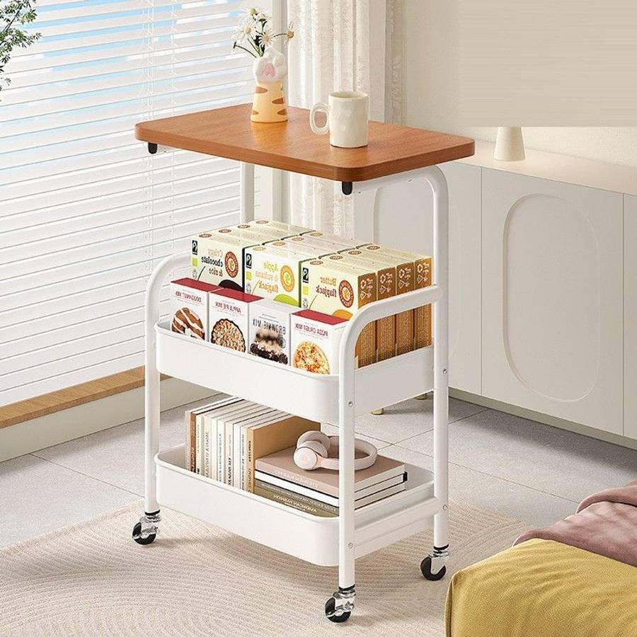 Nordic Moveable Double-Layer Side-Table Storage Trolley