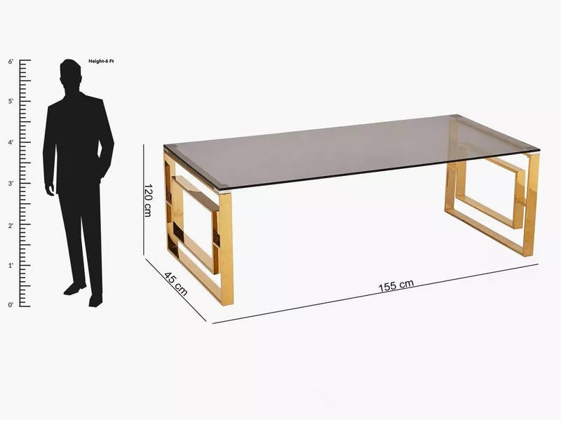 Coffee Table with Glass Top available in Gold