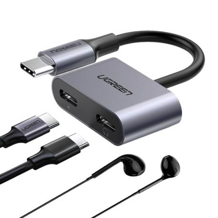Ugreen - USB Type-C Dual Audio and Charging Adapter (15W PD, 2-in-1 Splitter) - Ugreen - USB Type...