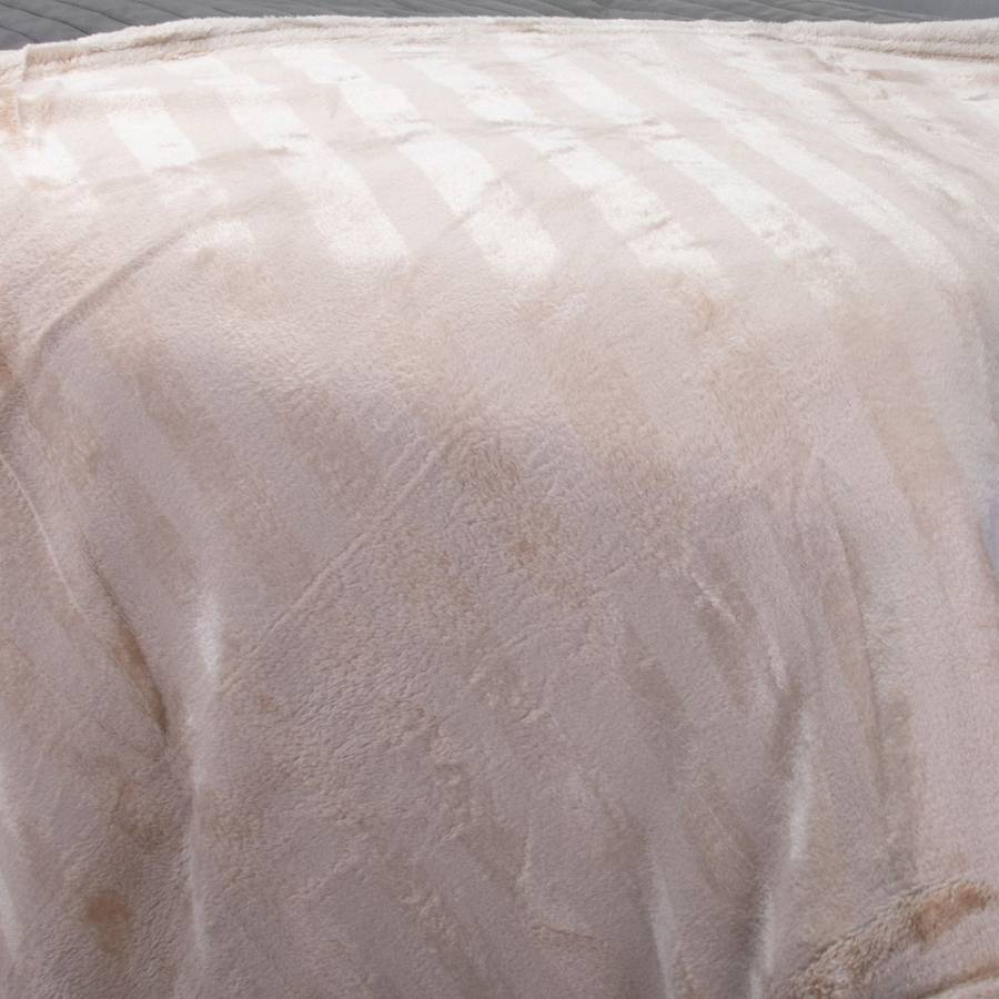 FLEECEX Lightweight Summer Fleece Blanket & Throw-Beige