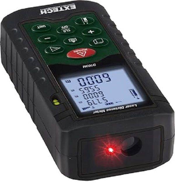 Extech (DT60M) Laser Distance Meter, 0.05m to 60m, LCD, 2 x AAA