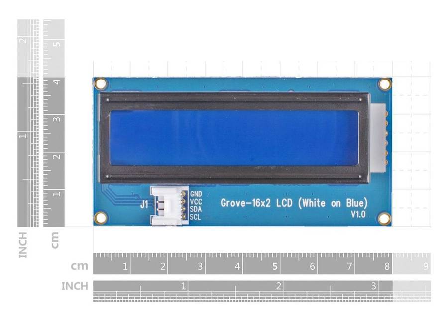 Seeed Studio (104020111) LCD Board, Cable, 16x2, White on Blue, Arduino