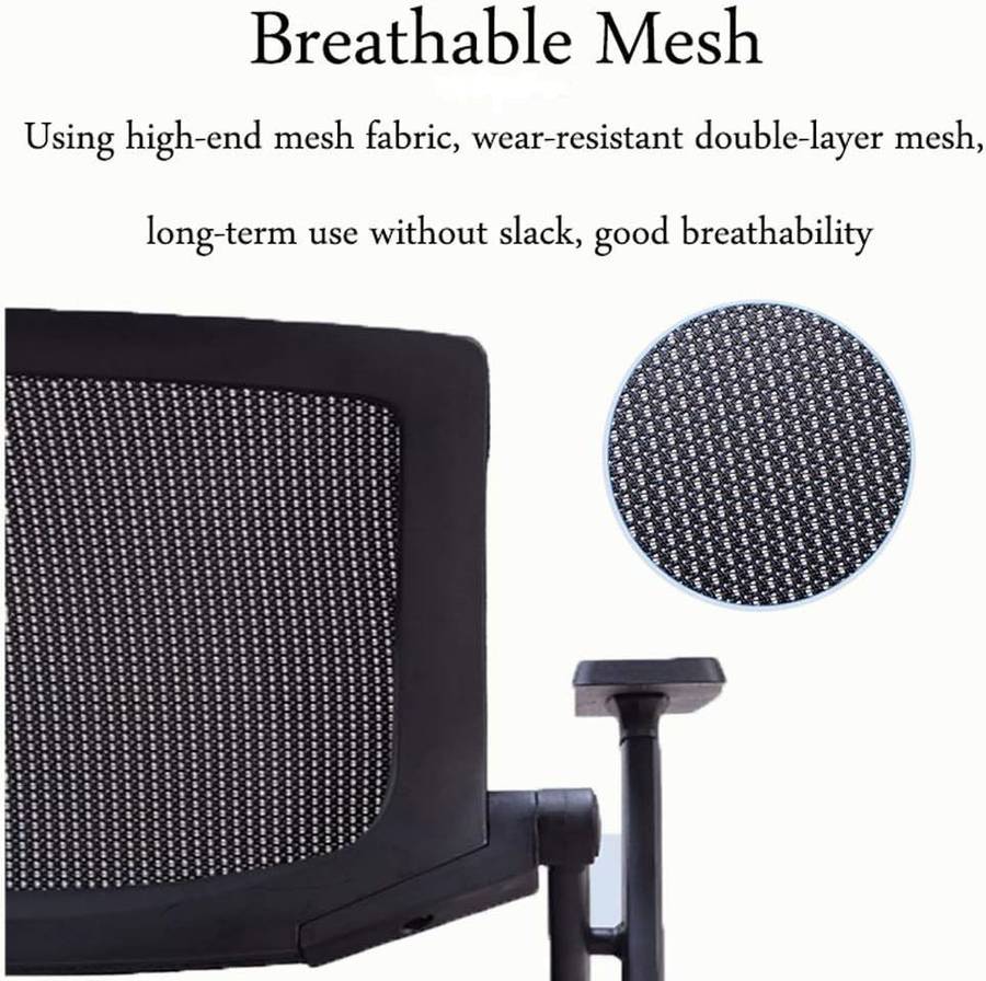Folding Mesh Conference Chair - Ergonomic- Space-Saving - Black