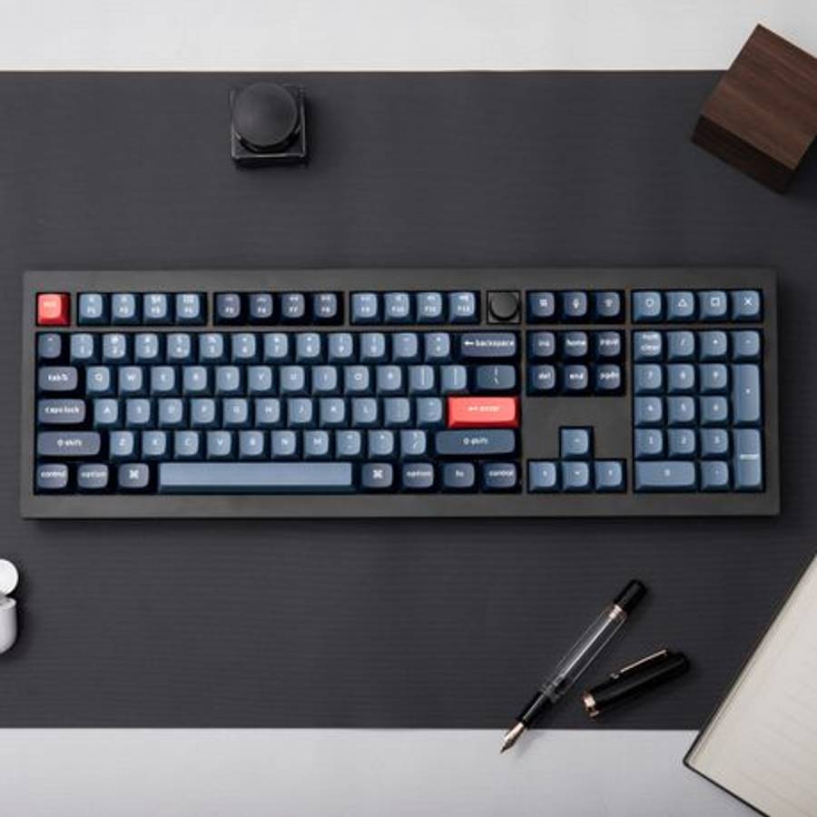 Keychron - V6 Max Qmk/Via Red Wireless Custom Mechanical Keyboard | Red Switch - Black - Keychron...