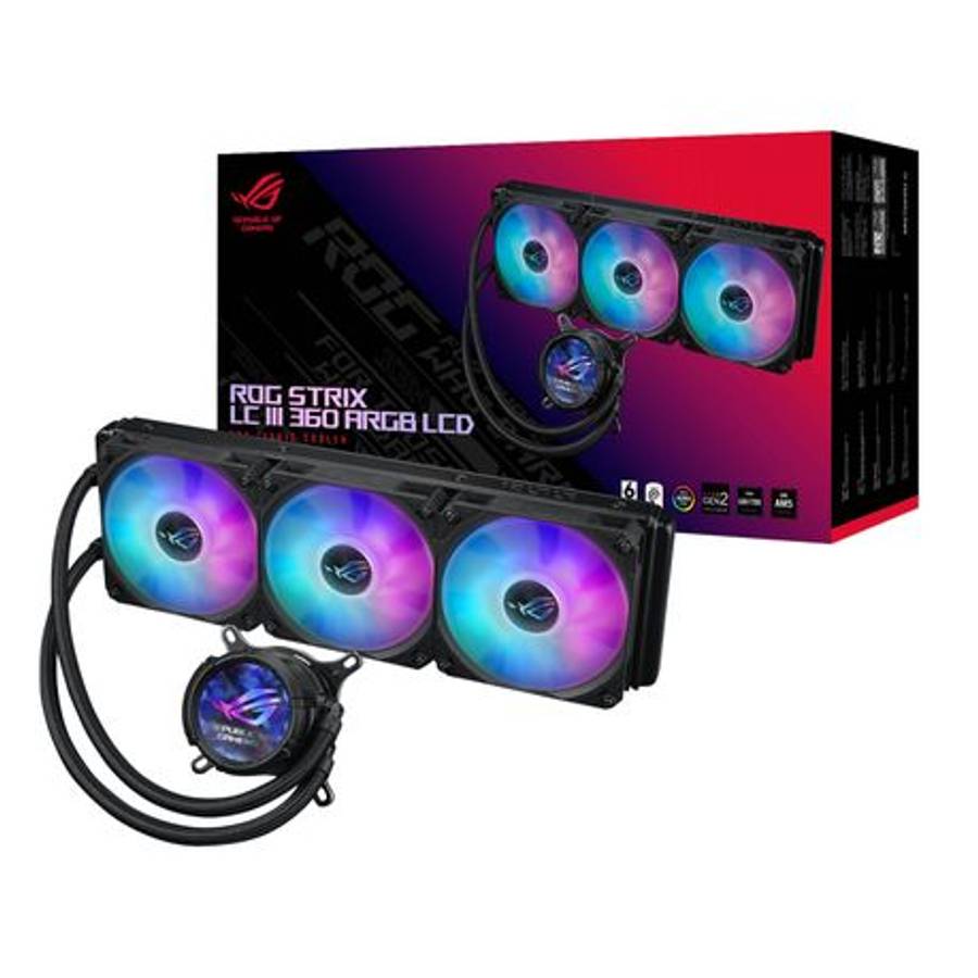 Asus - ROG Strix LC III 360 ARGB LCD All-in-one CPU Liquid Cooler - Black - Asus - ROG Strix LC I...