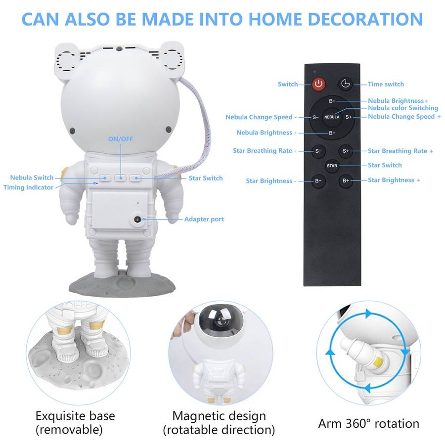 Astronaut Galaxy Sky Night Light Starry Projector with Remote Control