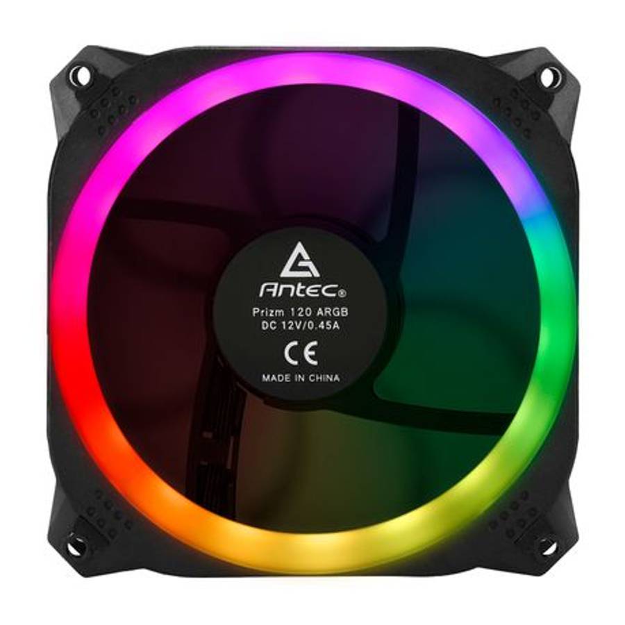 Antec - Prizm 120 ARGB Case Fan 5 Pack + Controller - Black - Antec - Prizm 120 ARGB Case Fan 5 P...