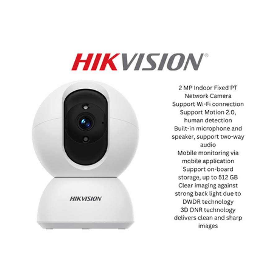 Hikvision - Network PT Security Camera, 4mm Lens, 2MP - Hikvision - Network PT Security Camera, 4...