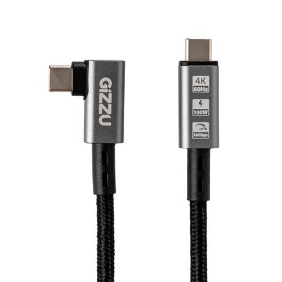Gizzu - 100W 10Gbps Type-C Angled 1m Cable - Gizzu - 100W 10Gbps Type-C Angled 1m Cable
