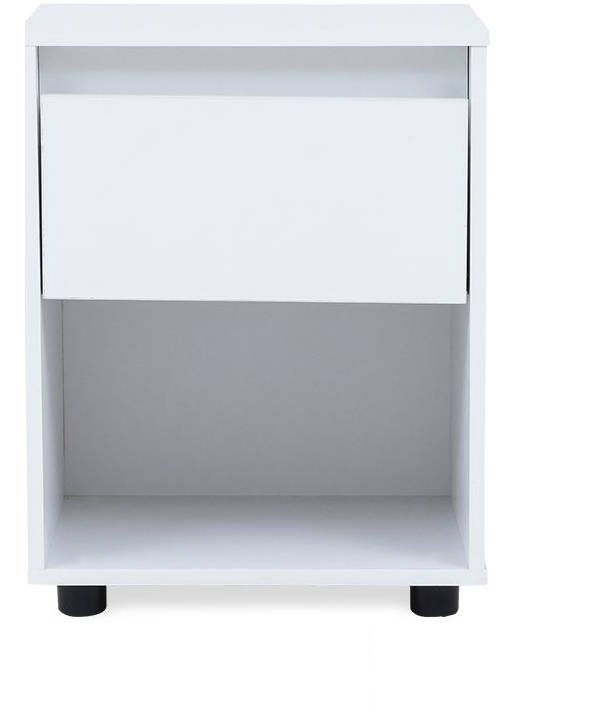 Nightstand End Table with Open Shelf-White or Oak