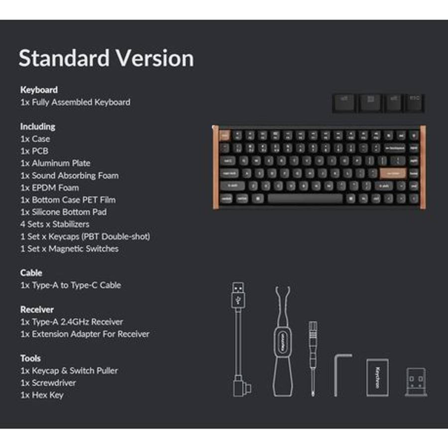 Keychron - K2 HE Wireless Special Edition Magnetic Custom Keyboard | Nebula Switch  Black - Ke...