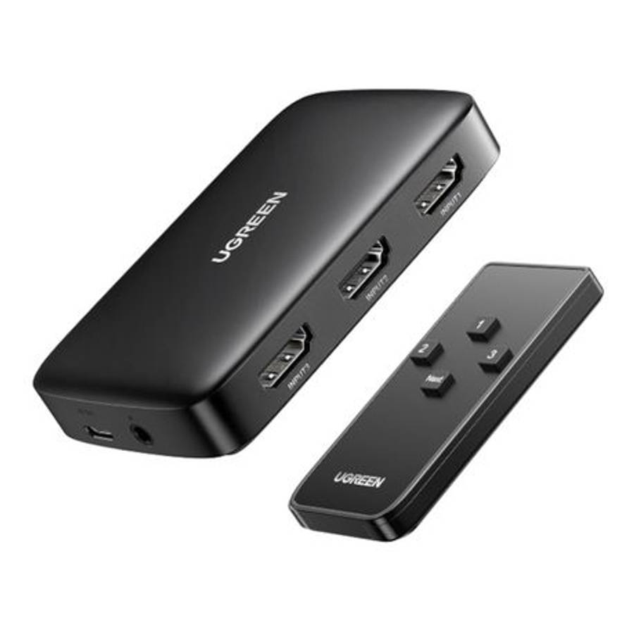 Ugreen - CM332 3-in-1 HDMI 1.4 Switch 4K - Ugreen - CM332 3-in-1 HDMI 1.4 Switch 4K