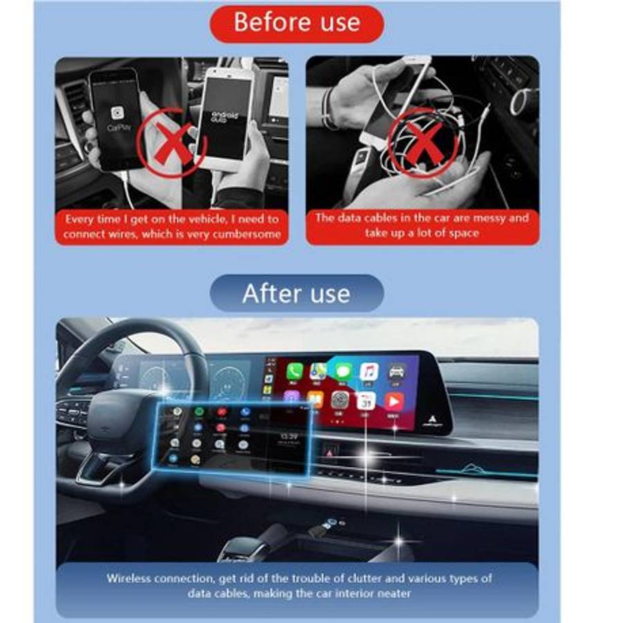 Easy-Connect Wireless CarPlay and Android Auto Adapter - Mini