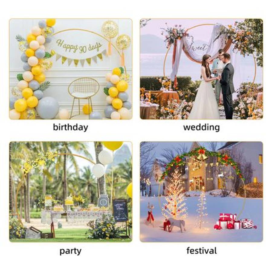 Modern 2.4m(7.8ft)Diameter Dismountable Round Backdrop Stand,Balloon Arch kit
