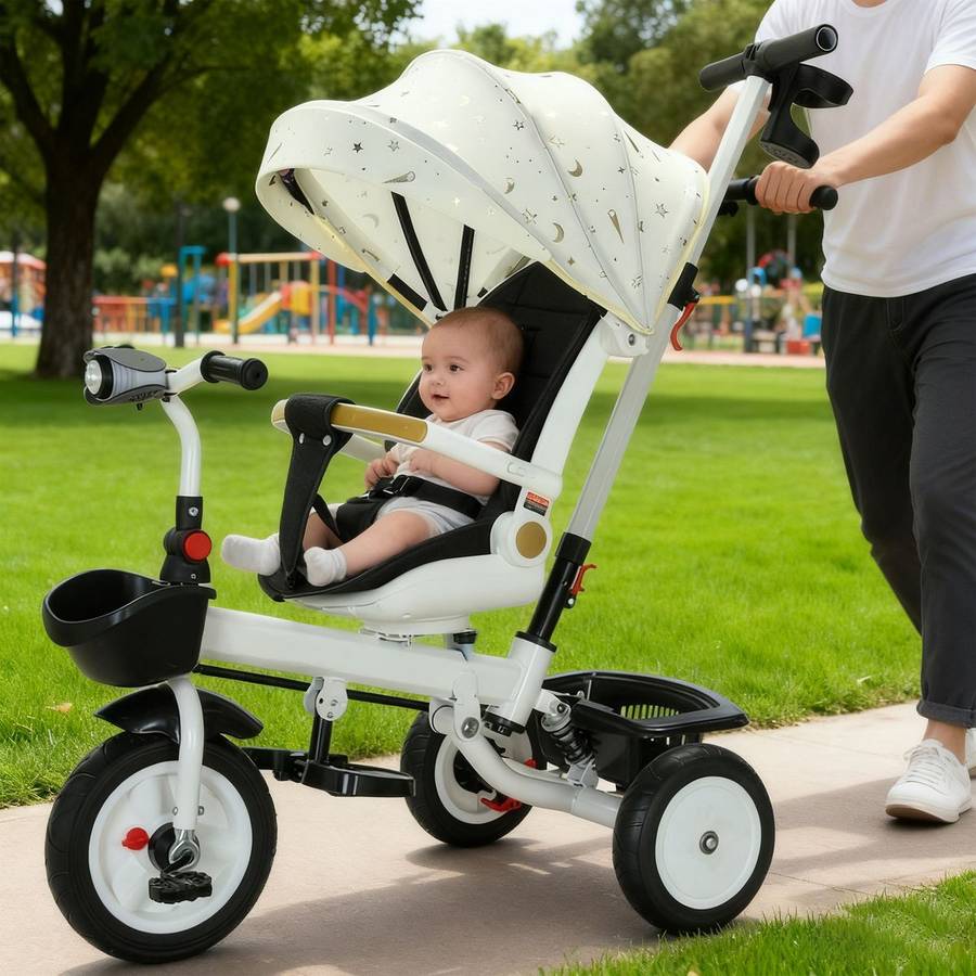 Heartdeco 4-in-1 Foldable Baby Tricycle Stroller