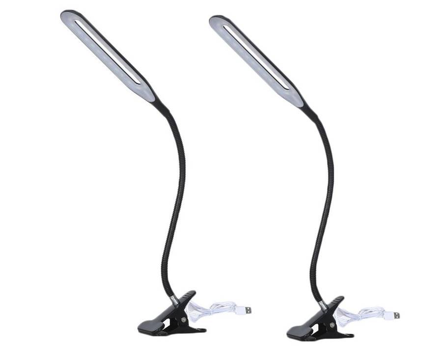 Table Clamping And Adjustable Arm LED  Lamp With USB Connector