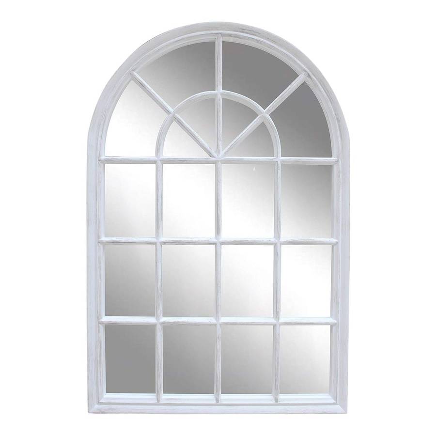 Wooden Arched Wall Mirror - 70cm