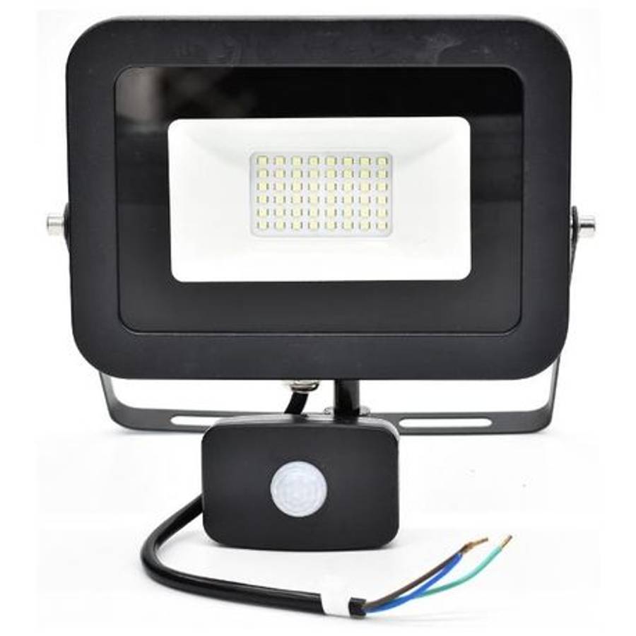 Waco - LED Floodlight with Sensor 50W Slimline - 6500K - Waco - LED Floodlight with Sensor 50W Sl...
