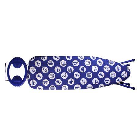 130x34cm Adjustable 4 Leg Steel Mesh Ironing Board with Rest - Blue (PLEASE READ DESCRIPTION)