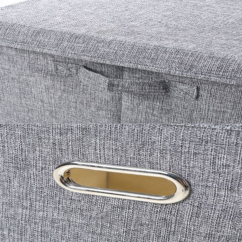 DHAO-Foldable Linen Fabric Clothing Storage Box Collapsible Organizer Grey - Grey XL