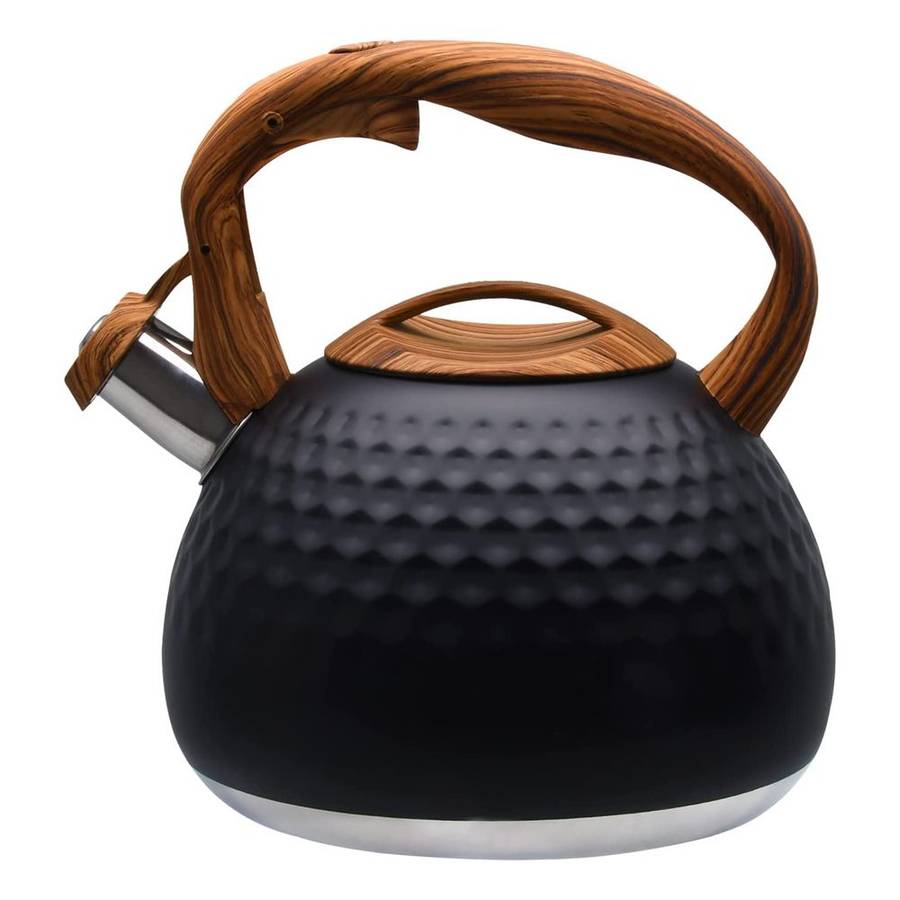 Stainless steel wood pattern handle loud whistling kettle 3L