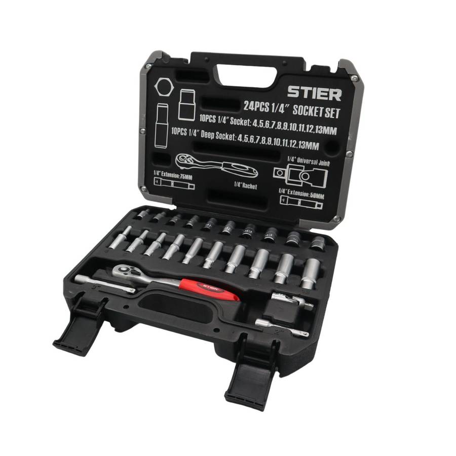 Stier 24 Piece 1/4` Socket Set