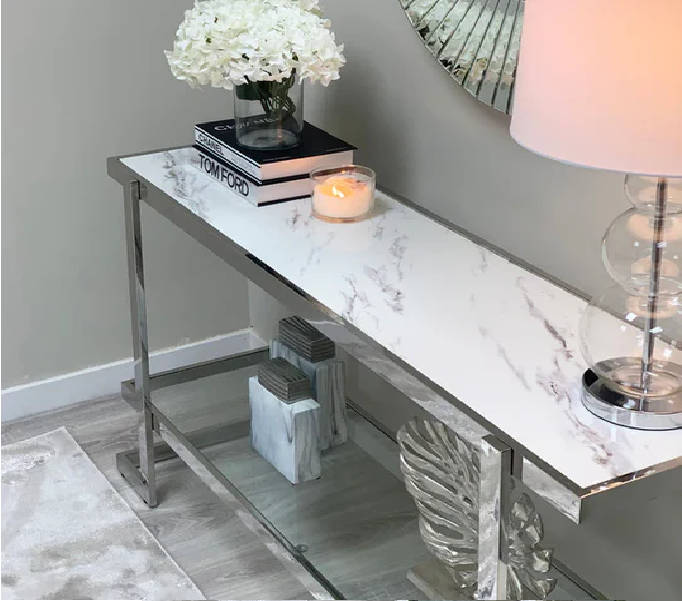 Elegant Console Table (Available in Gold or Silver)