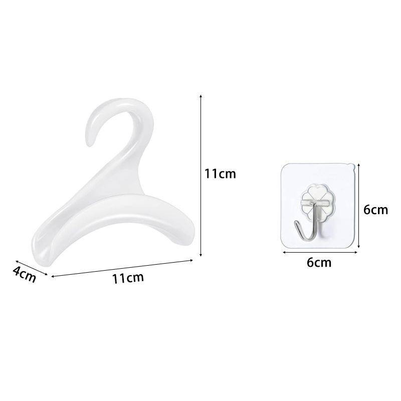 DHAO 5 Pack Heavy Duty Self Adhesive Hooks With Purse Hanger Hook - White