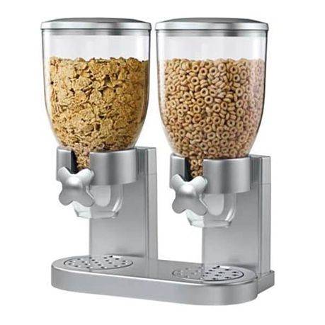 Double cereal dispenser silver (PLEASE READ DESCRIPTION)