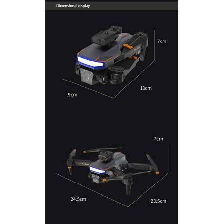 P18 - Triple Camera Quadcopter Drone With GPS HD Aerial Photography - Black