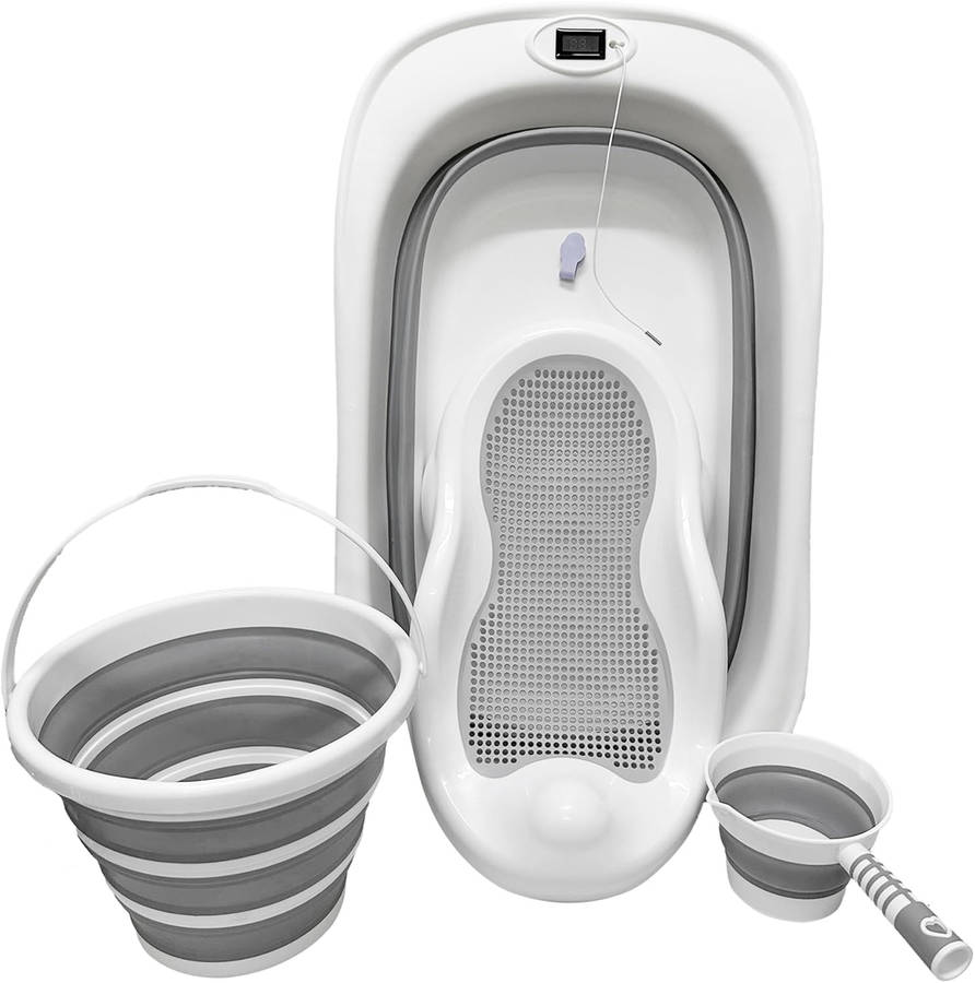 5 Piece New Born/Toddler Folding Bathtub Set
